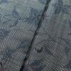 紬 しつけ糸付き 正絹 花柄 袷仕立て 紬の着物 青・紺_画像9