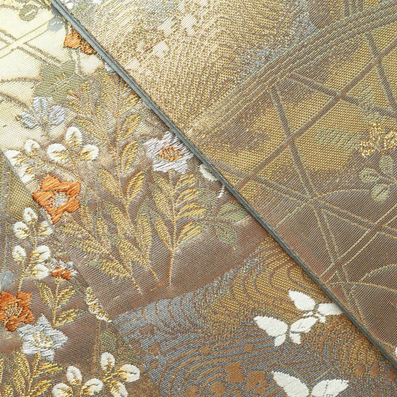袋帯 純金箔二重織 瑞祥華苑 六通柄 良品 フォーマル用 正絹 古典柄 青・紺_画像31
