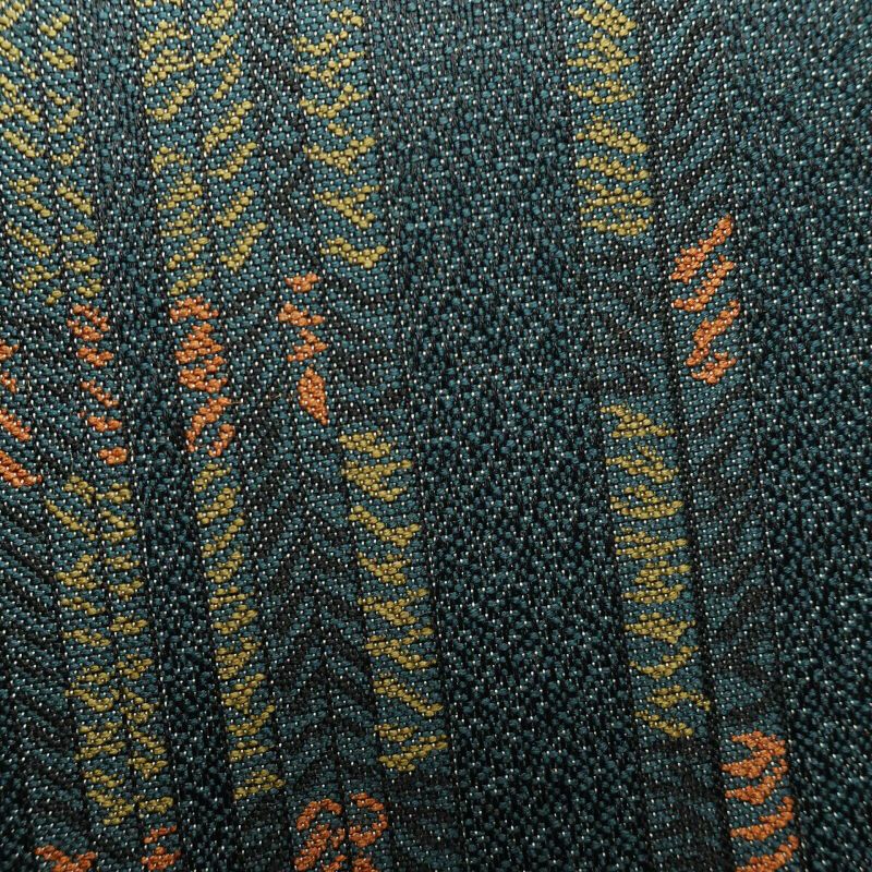 袋帯 六通柄 良品 一般用 正絹 縞柄・線柄 緑・うぐいす色_画像4