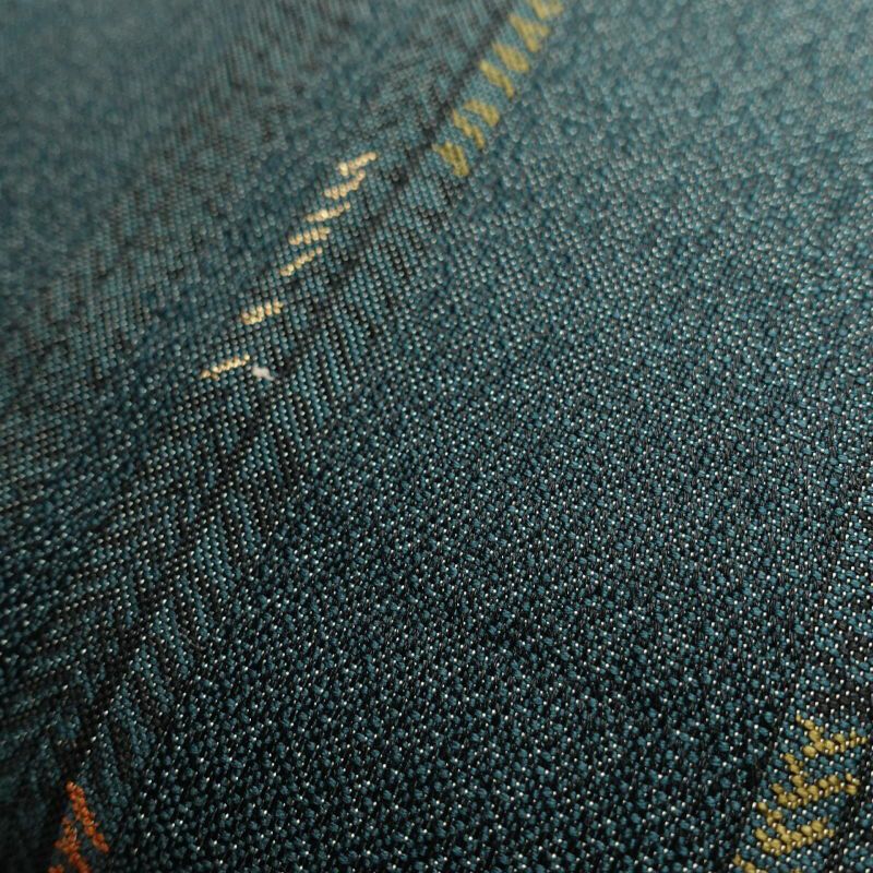 袋帯 六通柄 良品 一般用 正絹 縞柄・線柄 緑・うぐいす色_画像8