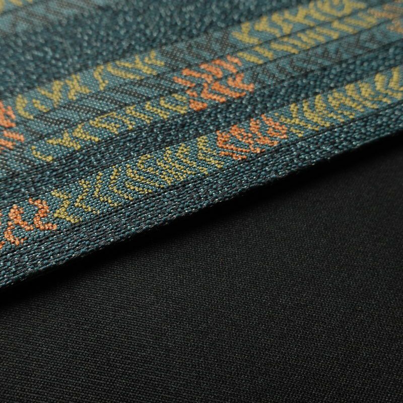 袋帯 六通柄 良品 一般用 正絹 縞柄・線柄 緑・うぐいす色_画像16