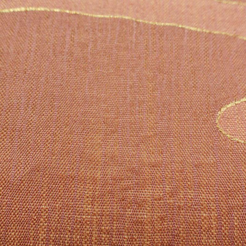 袋帯 夏用 太鼓柄 美品 フォーマル用 正絹 流水・波柄 小豆・エンジ_画像9