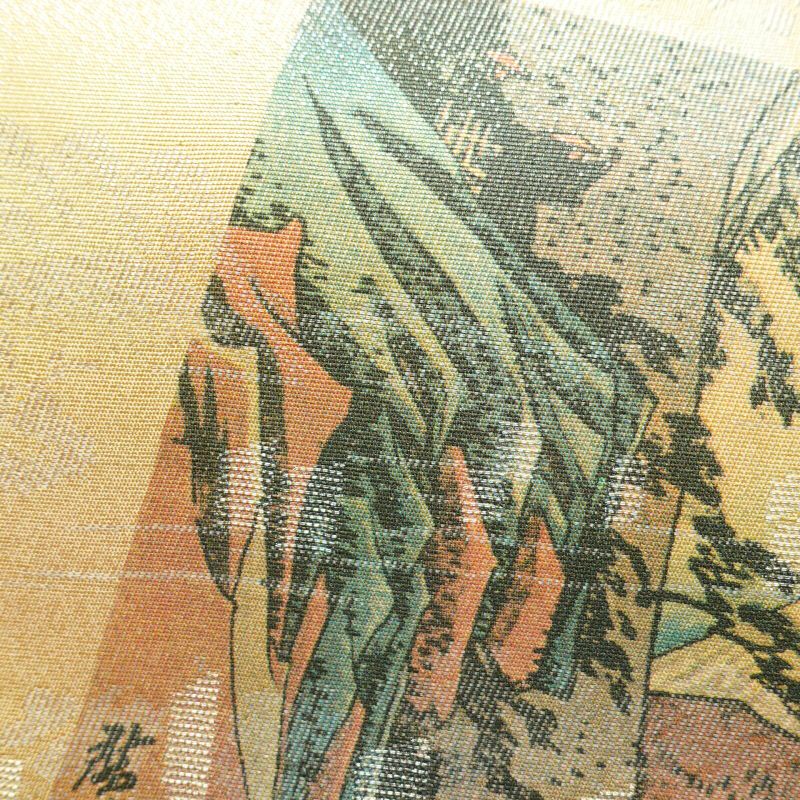 袋帯 六通柄 フォーマル用 正絹 古典柄 黄・黄土色_画像4