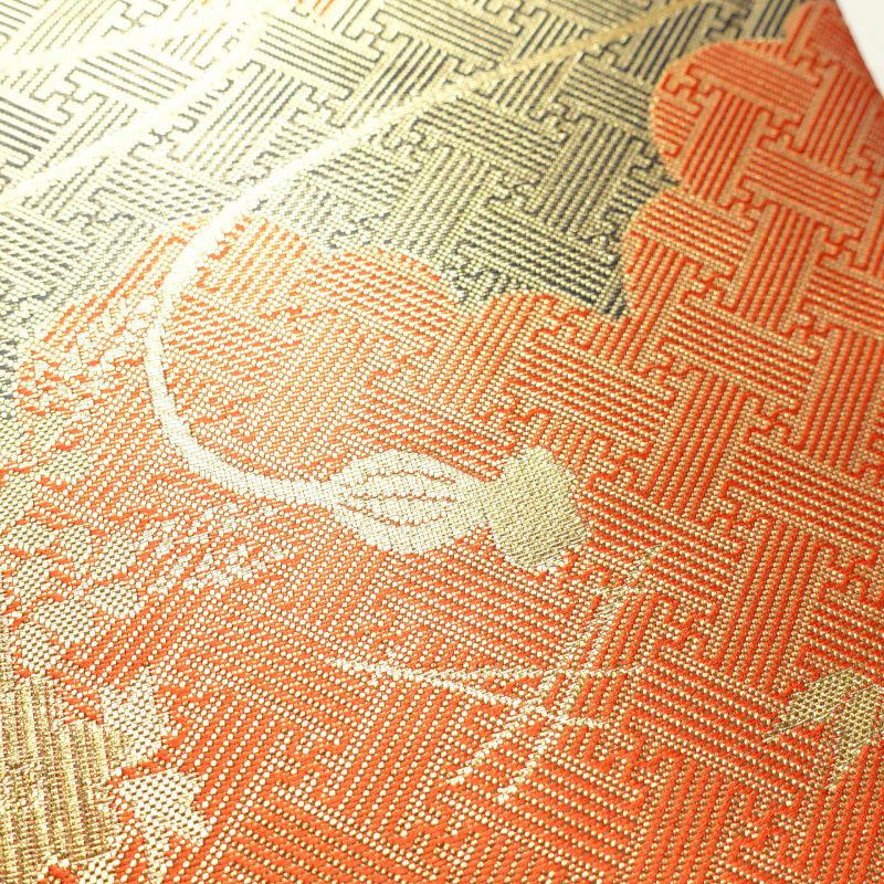 袋帯 博多織 佐賀錦 紫趣苑 六通柄 良品 フォーマル用 正絹 紗綾形 古典柄 金・銀_画像6