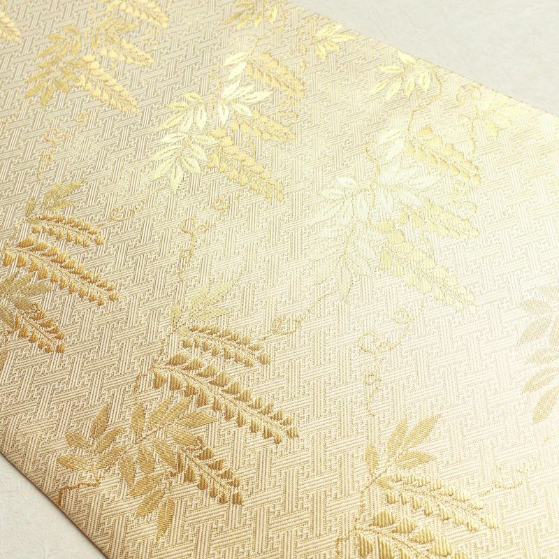 袋帯 博多織 佐賀錦 紫趣苑 六通柄 良品 フォーマル用 正絹 紗綾形 古典柄 金・銀_画像14