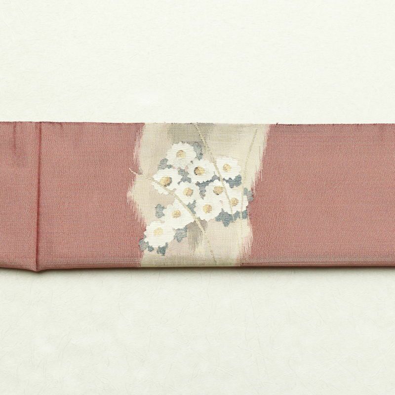 袋帯 太鼓柄 フォーマル用 正絹 花柄 小豆・エンジ_画像23