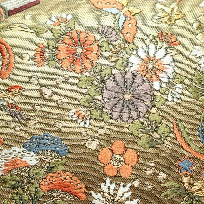 袋帯 六通柄 フォーマル用 正絹 箔 古典柄 緑・うぐいす色_画像8