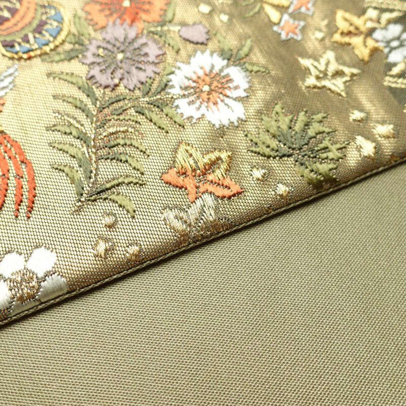 袋帯 六通柄 フォーマル用 正絹 箔 古典柄 緑・うぐいす色_画像18