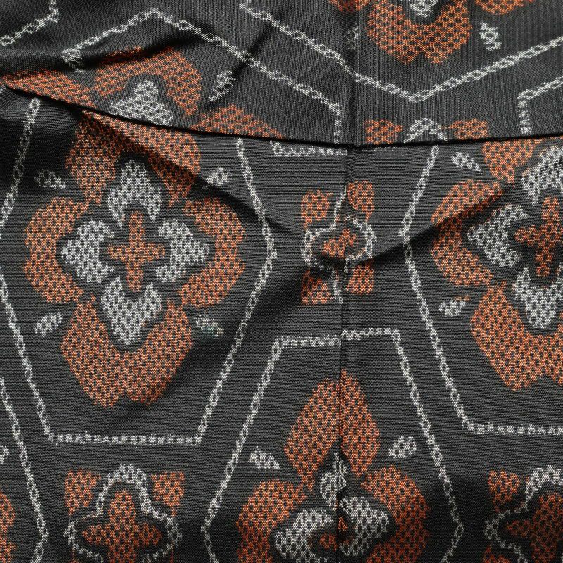 紬 正絹 幾何学柄・抽象柄 袷仕立て 黒_画像28