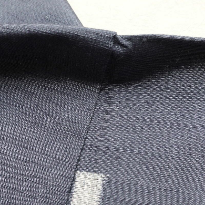 紬 美品 しつけ糸付き 紬着物 正絹 幾何学柄・抽象柄 つむぎ 袷仕立て グレー_画像22