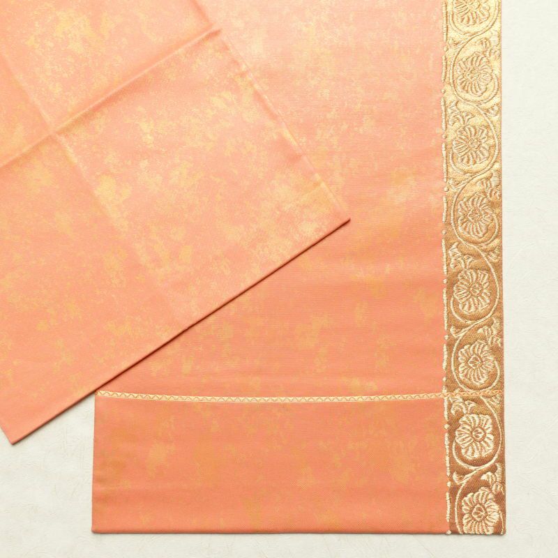 袋帯 太鼓柄 フォーマル用 正絹 木の葉・植物柄 橙_画像20