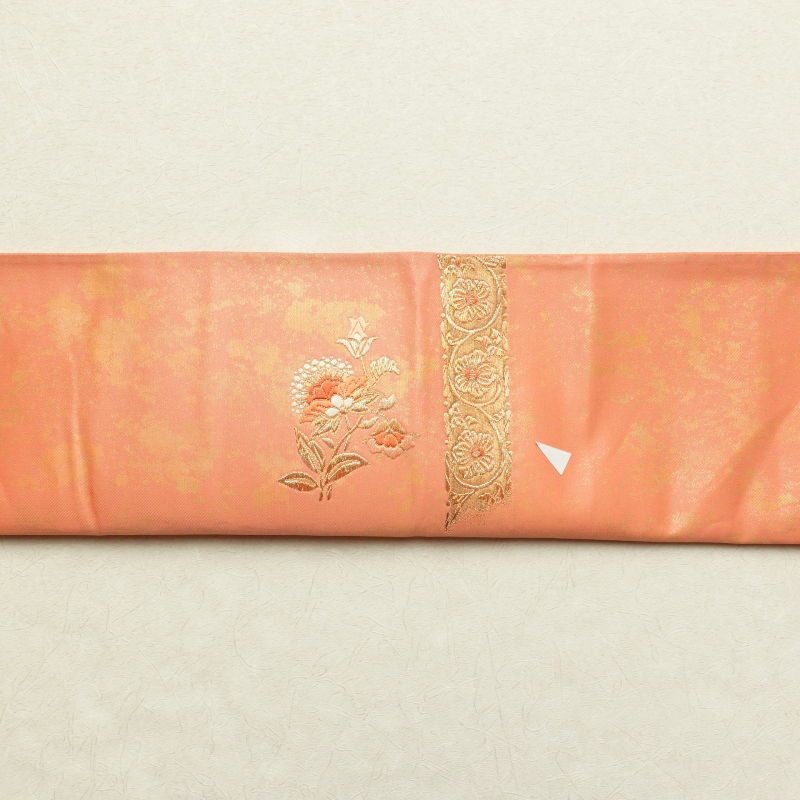 袋帯 太鼓柄 フォーマル用 正絹 木の葉・植物柄 橙_画像23