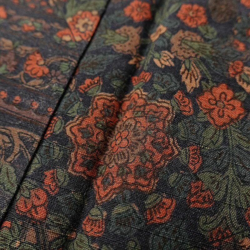 小紋 美品 紬地 正絹 幾何学柄・抽象柄 袷仕立て 紫・藤色_画像9