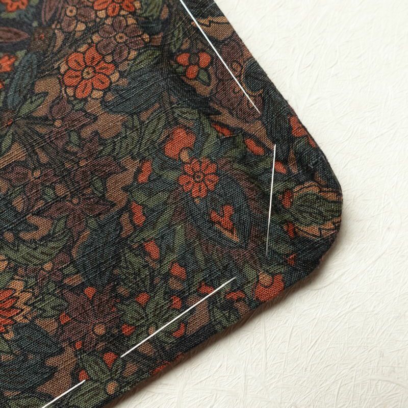 小紋 美品 紬地 正絹 幾何学柄・抽象柄 袷仕立て 紫・藤色_画像19