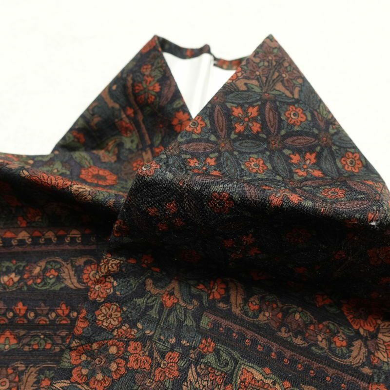 小紋 美品 紬地 正絹 幾何学柄・抽象柄 袷仕立て 紫・藤色_画像23