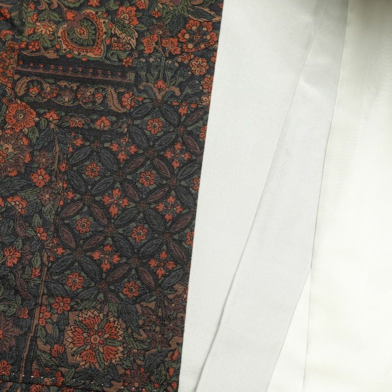 小紋 美品 紬地 正絹 幾何学柄・抽象柄 袷仕立て 紫・藤色_画像24