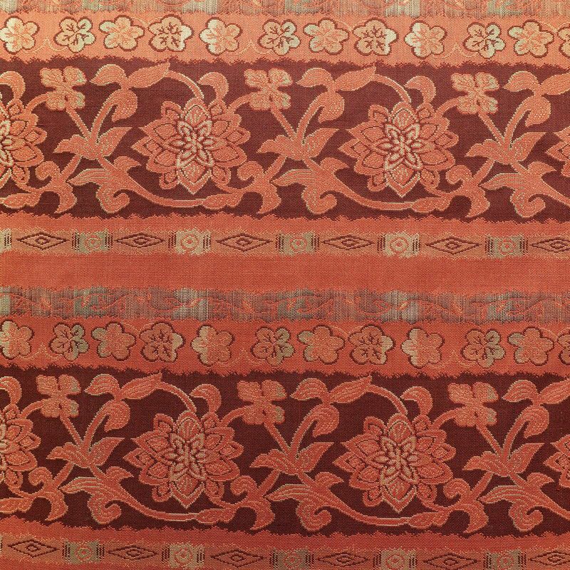 名古屋帯 全通柄 良品 正絹 幾何学柄・抽象柄 名古屋仕立て 橙_画像2