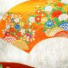 袋帯 六通柄 銀つづれ フォーマル用 正絹 扇 古典柄 橙_画像2