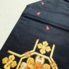 名古屋帯 金駒刺繍 太鼓柄 正絹 幾何学柄・抽象柄 名古屋仕立て 青・紺_画像9