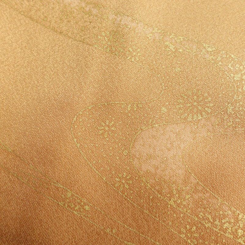 訪問着 正絹 金彩 銀駒刺繍 古典柄 刺繍 袷仕立て 茶_画像29
