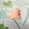 付け下げ 正絹 金彩 刺繍 木の葉・植物柄 袷仕立て 緑・うぐいす色_画像11