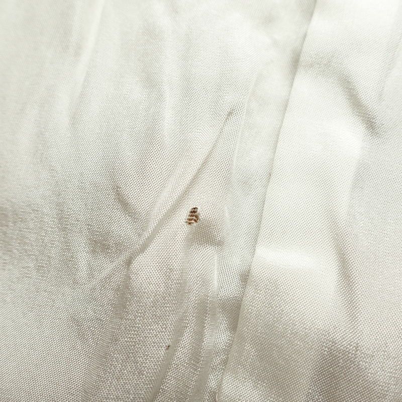 小紋 縮緬 正絹 木の葉・植物柄 袷仕立て 黄・黄土色_画像27