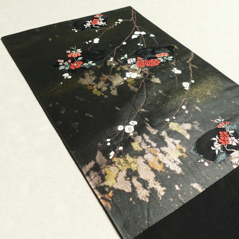 袋帯 六通柄 良品 摺出し箔 フォーマル用 正絹 古典柄 黒_画像24