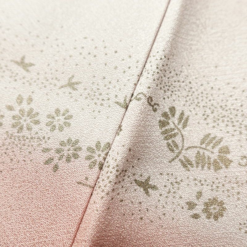 付け下げ 正絹 金彩 附下 刺繍 古典柄 袷仕立て ピンク_画像7