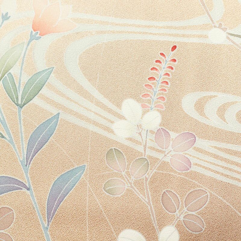 訪問着 良品 しつけ糸付き 正絹 古典柄 袷仕立て ピンク_画像7