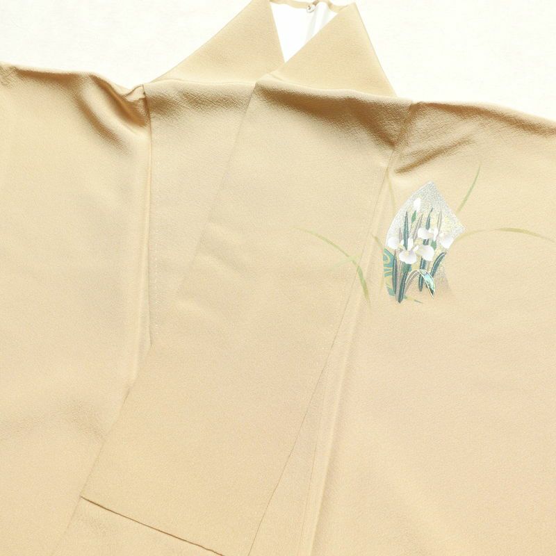 訪問着 良品 落款入り 螺鈿物語 縮緬 正絹 古典柄 箔 袷仕立て 黄・黄土色_画像27