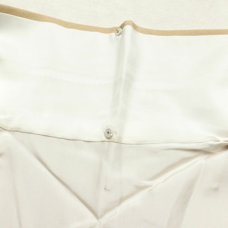 訪問着 良品 落款入り 螺鈿物語 縮緬 正絹 古典柄 箔 袷仕立て 黄・黄土色_画像34