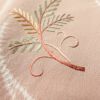 付け下げ 一つ紋付き 縮緬 絞り 刺繍 正絹 木の葉・植物柄 袷仕立て ピンク_画像8