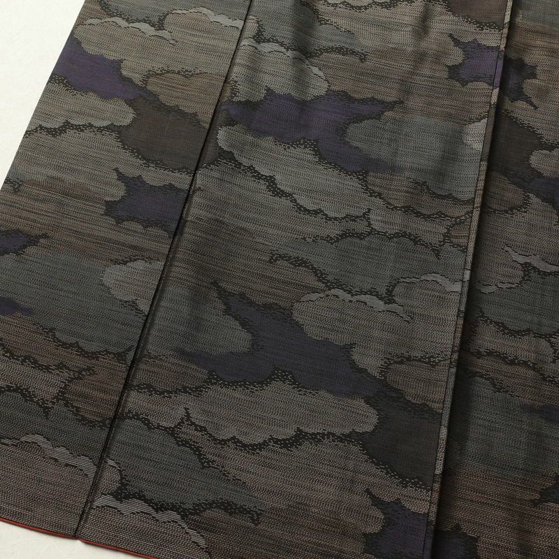 紬 正絹 雲柄 紬着物 つむぎ 袷仕立て 紫・藤色_画像4