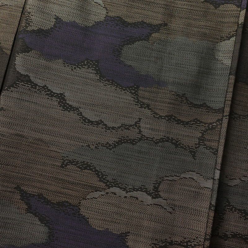 紬 正絹 雲柄 紬着物 つむぎ 袷仕立て 紫・藤色_画像6