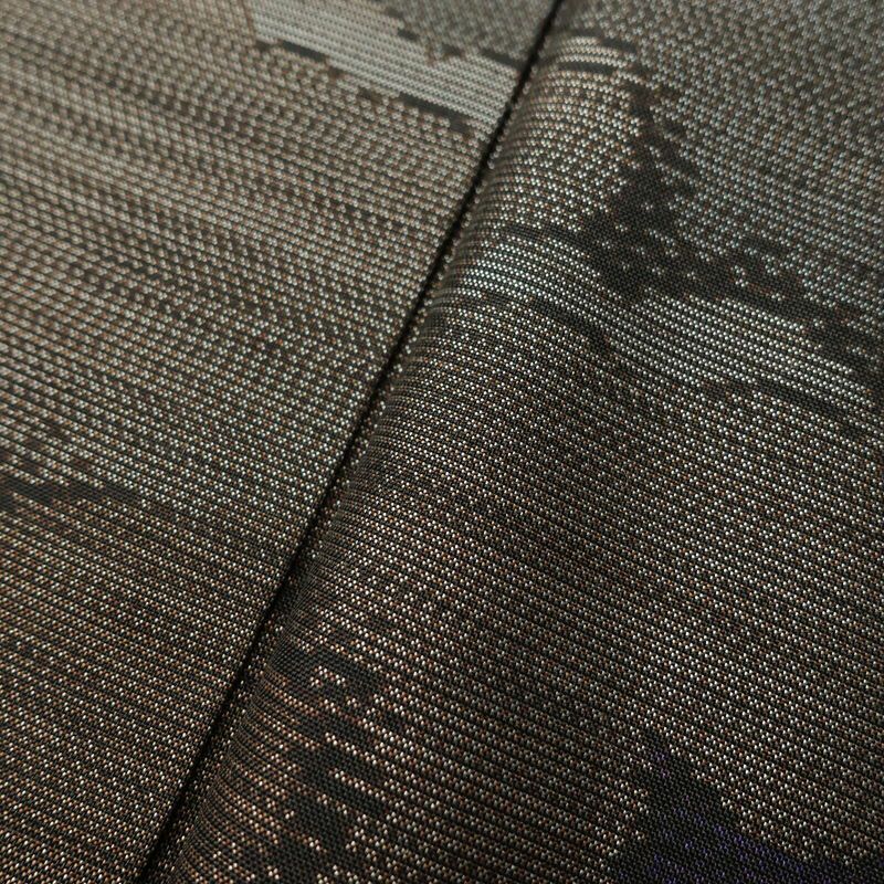 紬 正絹 雲柄 紬着物 つむぎ 袷仕立て 紫・藤色_画像8