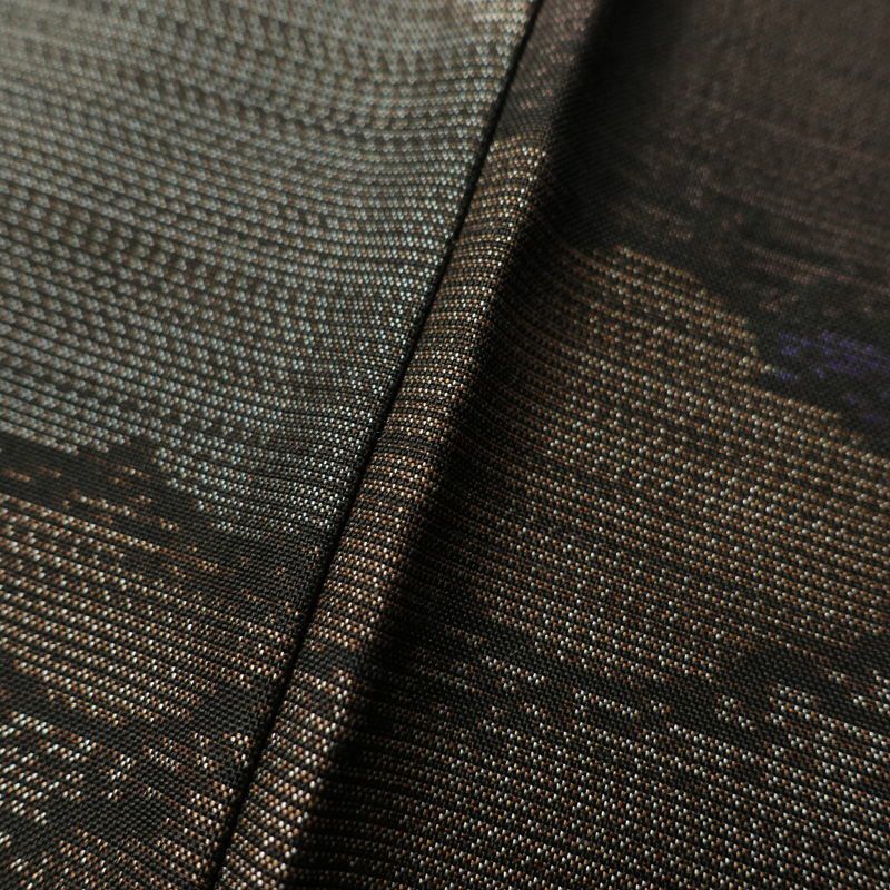 紬 正絹 雲柄 紬着物 つむぎ 袷仕立て 紫・藤色_画像9