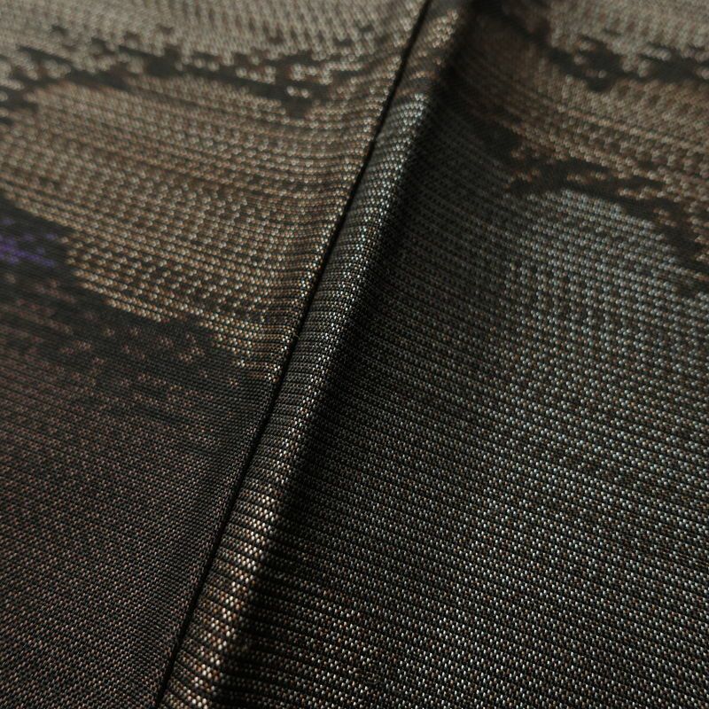 紬 正絹 雲柄 紬着物 つむぎ 袷仕立て 紫・藤色_画像11