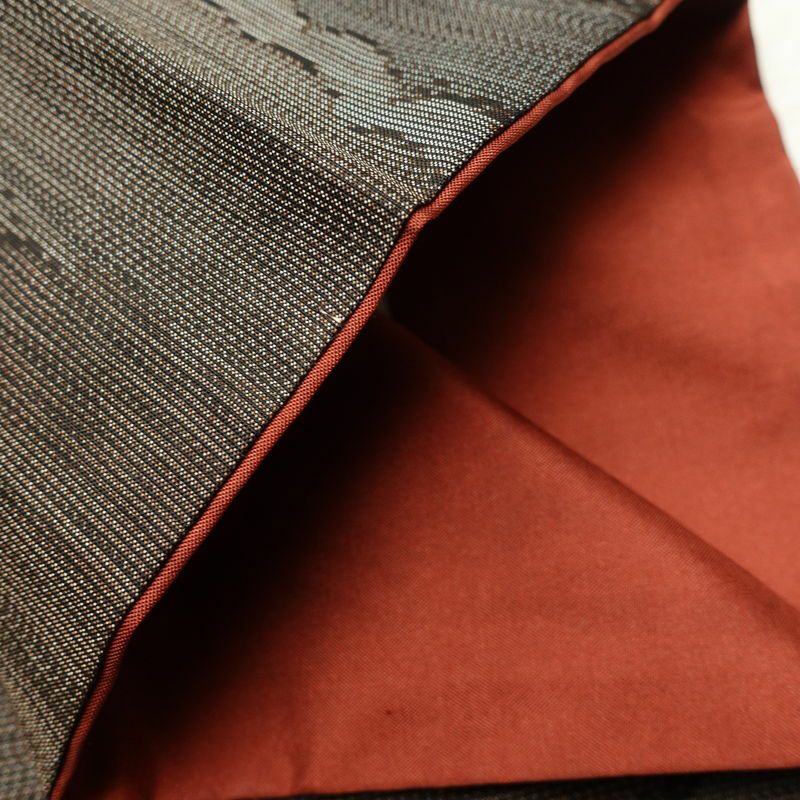 紬 正絹 雲柄 紬着物 つむぎ 袷仕立て 紫・藤色_画像18