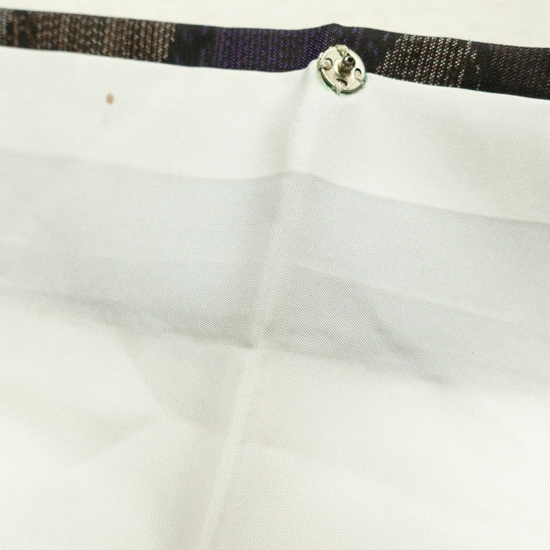 紬 正絹 雲柄 紬着物 つむぎ 袷仕立て 紫・藤色_画像29