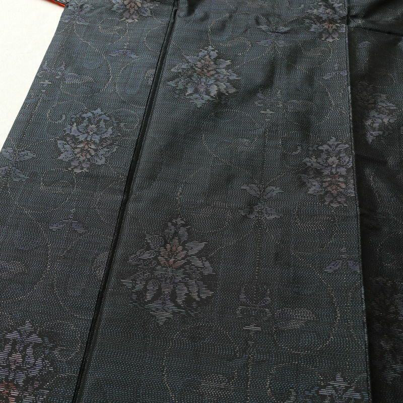 大島紬 証紙なし 本場大島 正絹 花柄 袷仕立て 青・紺_画像5