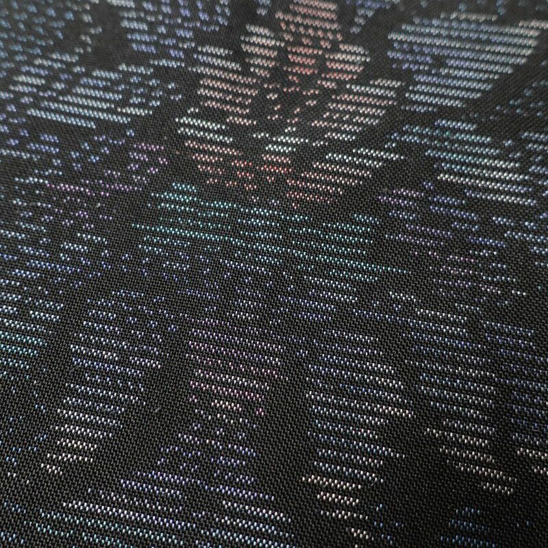 大島紬 証紙なし 本場大島 正絹 花柄 袷仕立て 青・紺_画像7