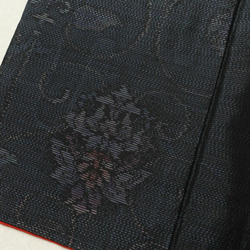 大島紬 証紙なし 本場大島 正絹 花柄 袷仕立て 青・紺_画像10