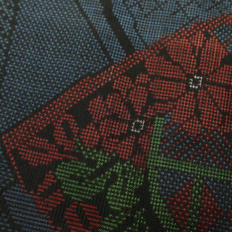 大島紬 証紙なし 正絹 古典柄 袷仕立て 青・紺_画像7