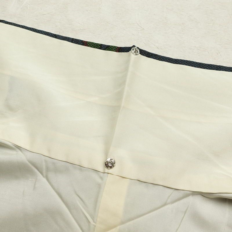 大島紬 証紙なし 正絹 古典柄 袷仕立て 青・紺_画像26