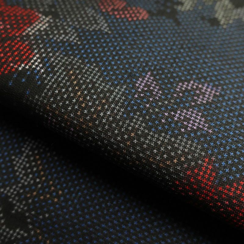 紬 良品 正絹 紬着物 花柄 つむぎ 袷仕立て 青・紺_画像26