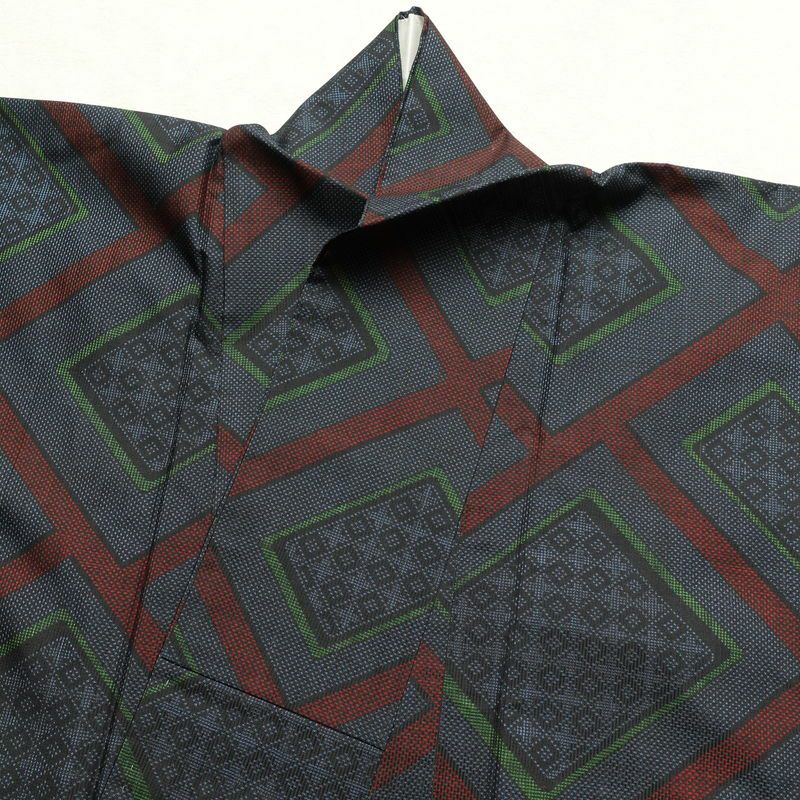 大島紬 良品 証紙あり しつけ糸付き 正絹 幾何学柄・抽象柄 袷仕立て 青・紺_画像20