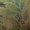 大島紬 証紙あり 正絹 花柄 袷仕立て 緑・うぐいす色_画像7