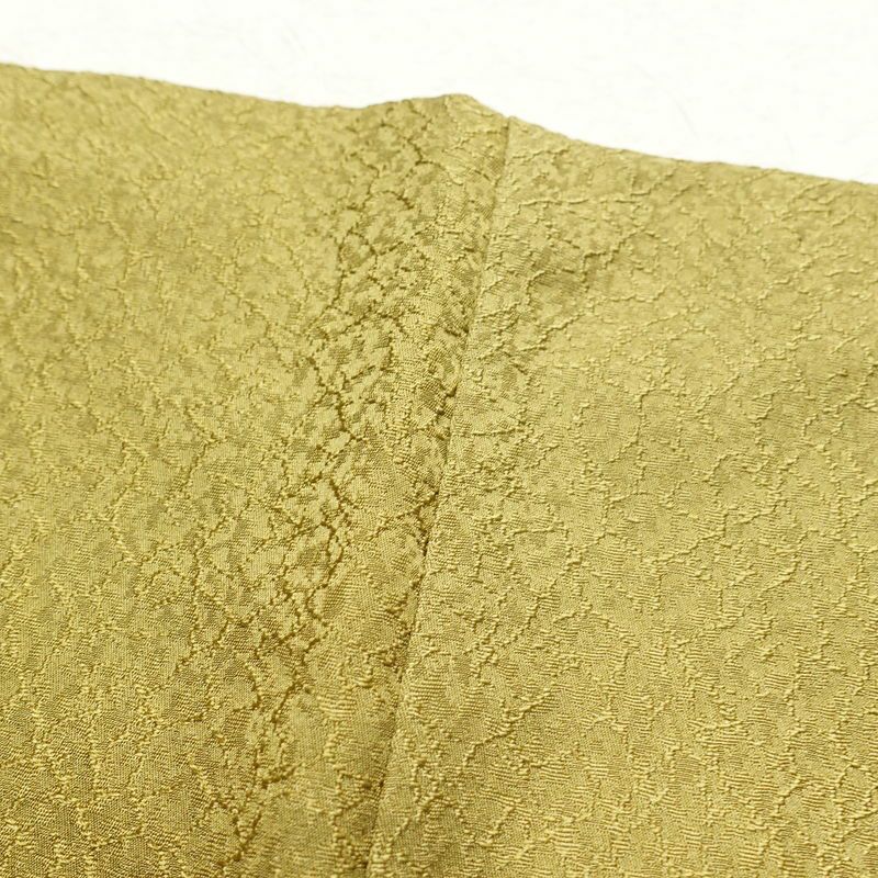 小紋 良品 正絹 金彩 飛び柄 小紋着物 袷仕立て 黄・黄土色_画像18