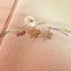 付け下げ 良品 天目染 共八掛 正絹 刺繍 金彩 花柄 袷仕立て 緑・うぐいす色_画像8