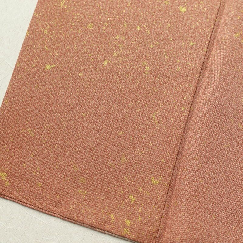 付け下げ 良品 天目染 共八掛 正絹 刺繍 金彩 花柄 袷仕立て 緑・うぐいす色_画像12